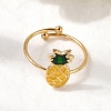 Adjustable 304 Stainless Steel Enamel Cuff Rings for Women RJEW-B152-01G-02-2