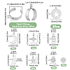 DIY Moon & Star & Lightning Stainless Steel Charms Cuff Ring Making Kit DIY-FI0001-01-2