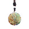 Orgonite Chakra Natural & Synthetic Mixed Stone Pendant Necklaces QQ6308-5-1