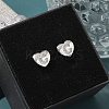 Rack Plating Brass Micro Pave Clear Cubic Zirconia Stud Earrings EJEW-K299-01P-C-1