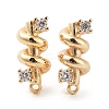 Brass with Clear Cubic Zirconia Stud Earring Findings KK-G491-54G-1