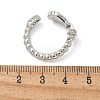 Brass Micro Pave Clear Cubic Zirconia Cuff Rings RJEW-U037-01P-5