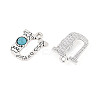 Synthetic Turquoise & Alloy Pendants PALLOY-H146-01AS-U-2
