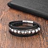 Imitation Leather Triple Layer Multi-strand Bracelets PW-WG04799-02-2