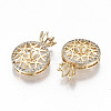 Brass Micro Pave Clear Cubic Zirconia Peg Bails Pendants KK-T062-16G-NF-2