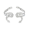 Rack Plating Brass Micro Pave Cubic Zirconia Cuff Earring EJEW-C086-16P-1