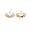 Brass Micro Pave Cubic Zirconia Charms KK-N232-279-1
