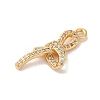 Brass Micro Pave Clear Cubic Zirconia Pendants KK-M294-08G-01-2