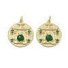 Rack Plating Brass Green Cubic Zirconia Pendants KK-Q006-34G-1