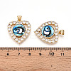Brass Micro Pave Clear Cubic Zirconia Pendants for Women KK-T070-93A-04-3