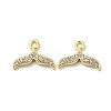 Brass Micro Pave Clear Cubic Zirconia Charms KK-H460-36G-1
