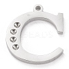 Tarnish Resistant 304 Stainless Steel Letter Pendant Rhinestone Settings LS-STAS-J028-01C-1