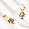 304 Stainless Steel Fish Hoop Earrings EJEW-K268-42G-3