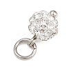 Round Handmade Polymer Clay Rhinestone Charms PALLOY-JF04456-3