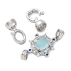 Brass Micro Pave Clear Cubic Zirconia Fold Over Clasps KK-P291-11P-2
