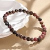 Natural Rhodonite Stretch Bracelets BJEW-JB04557-01-1