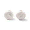 Flat Round Natural Pearl Stud Earrings for Women EJEW-E303-23G-1