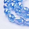 Electroplate Glass Beads Strands X-EGLA-D015-15x10mm-10-2