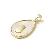 Brass Pave Shell Pendants KK-I708-08A-G-2