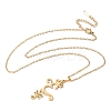 304 Stainless Steel Hollow Cut Yoga Om Lotus Flower Pendant Necklaces NJEW-Z073-02G-05-4