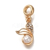 Rack Plating Alloy Crystal Rhinestone European Dangle Charms PALLOY-P307-16G-1