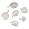6Pcs 6 Styles 316 Stainless Steel Locket Pendants STAS-TA0003-24-2