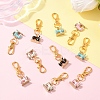 12Pcs 4 Style Alloy Enamel Pendant Decorations HJEW-YW00158-4