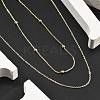 Brass Double Layer Necklaces NJEW-D302-52G-3