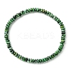 Natural African Turquoise(Jasper) Flat Round Beaded Stretch Bracelets for Women BJEW-JB09717-08-1