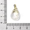 Natural Quartz Crystal Faceted Teardrop Pendants KK-D021-03C-G-3