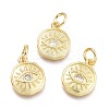 Brass Micro Pave Cubic Zirconia Pendants KK-P187-17E-G-1