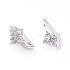 2 Hole Brass Micro Pave Cubic Zirconia Multi-strand Links ZIRC-K084-G01-P-1
