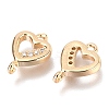 Brass Micro Pave Clear Cubic Zirconia Links Connectors ZIRC-H116-04G-2
