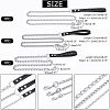 3Pcs 3 Style Iron Curb Chains & PU Leather Handles Ropes AJEW-CA0001-69-2