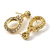 Rack Plating Brass with Cubic Zirconia Stud Earrings Finding KK-Z085-01G-2