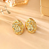 Brass Micro Pave Cubic Zirconia Stud Earrings WG8AE94-01-1