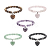 Natural & Synthetic Gemstone Beads Stretch Bracelets BJEW-JB09206-1