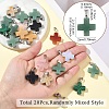 20Pcs Opalite/Synthetic Goldstone/Malachite/Turquoise/Natural Blue Spot Jasper/Crazy Agate/Green Aventurine/Indian Agate/Topaz Jade Cross Pendants G-YW0002-27-3