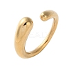 Ion Plating(IP) 304 Stainless Steel Cuff Rings RJEW-R133-011G-4