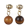 Natural & Synthetic Mixed Gemstone Round Ball Dangle Stud Earrings EJEW-JE05537-2