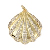 Rack Plating Brass Micro Pave Clear Cubic Zirconia Pendants X-KK-E110-03G-1