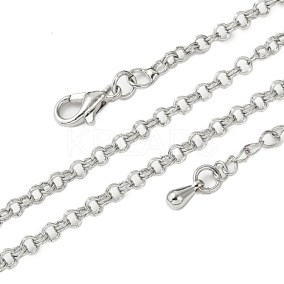 Brass Double Link Chains Necklaces for Women NJEW-D302-37P-1