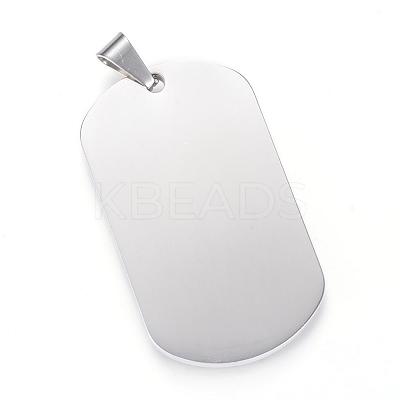 Tarnish Resistant 304 Stainless Steel Stamping Blank Tag Pendants STAS-R090-34-1