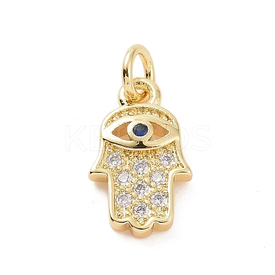Brass Micro Pave Cubic Zirconia Charms KK-C012-47G-1