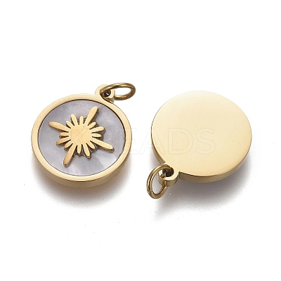 Natural Shell Charms X-STAS-H100-03G-1