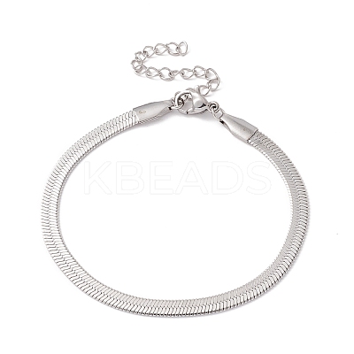 Non-Tarnish 304 Stainless Steel Herringbone Chains Bracelet for Men Women BJEW-D450-01P-02-1