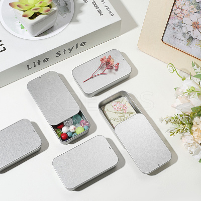 6Pcs Slide Top Tinplate Trinket Storage Boxes CON-SP0001-23F-1