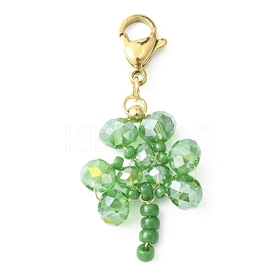 Glass Pendant Decoration HJEW-TA00031-01-1
