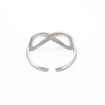 Non-Tarnish 304 Stainless Steel Open Infinity Hollow Cuff Ring for Women LS-RJEW-S405-198P-1