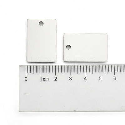 Tarnish Resistant 201 Stainless Steel Rectangle Mirror Polished Finish Stamping Blank Tag Pendants STAS-S031-01-1